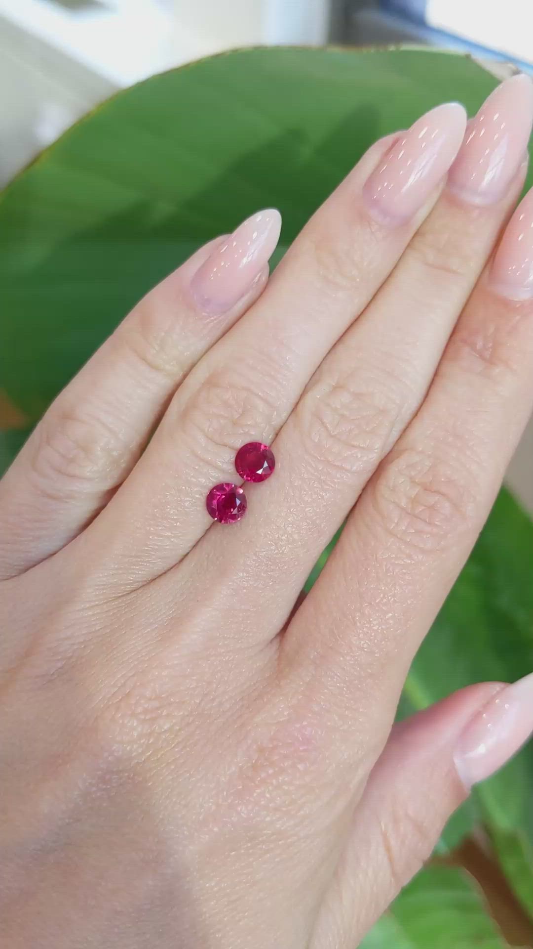 1.22 Ct.Tw.Total Carat Weight Ruby Pair from Mozambique Size Video