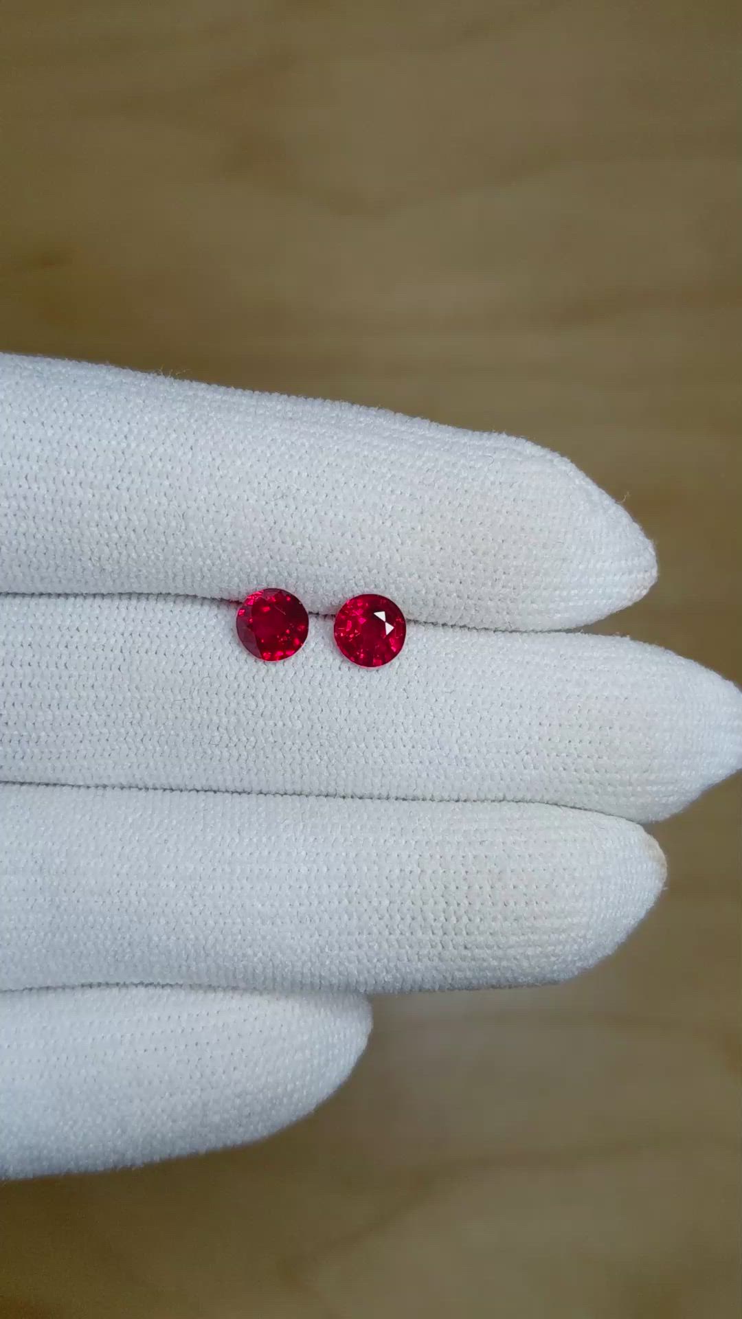 1.54 Ct.Tw.Total Carat Weight Ruby Pair from Mozambique Size Video