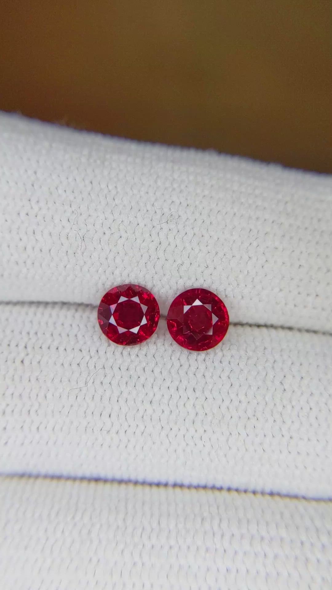 1.54 Ct.Tw.Total Carat Weight Ruby Pair from Mozambique Size Video