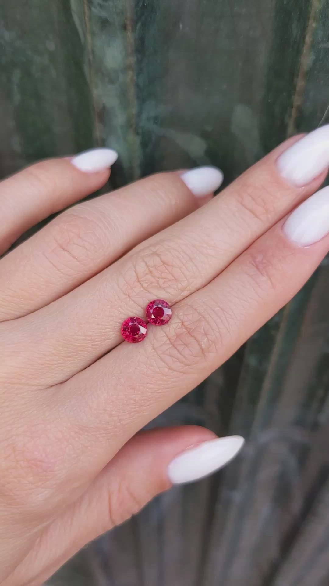 1.54 Ct.Tw.Total Carat Weight Ruby Pair from Mozambique Size Video