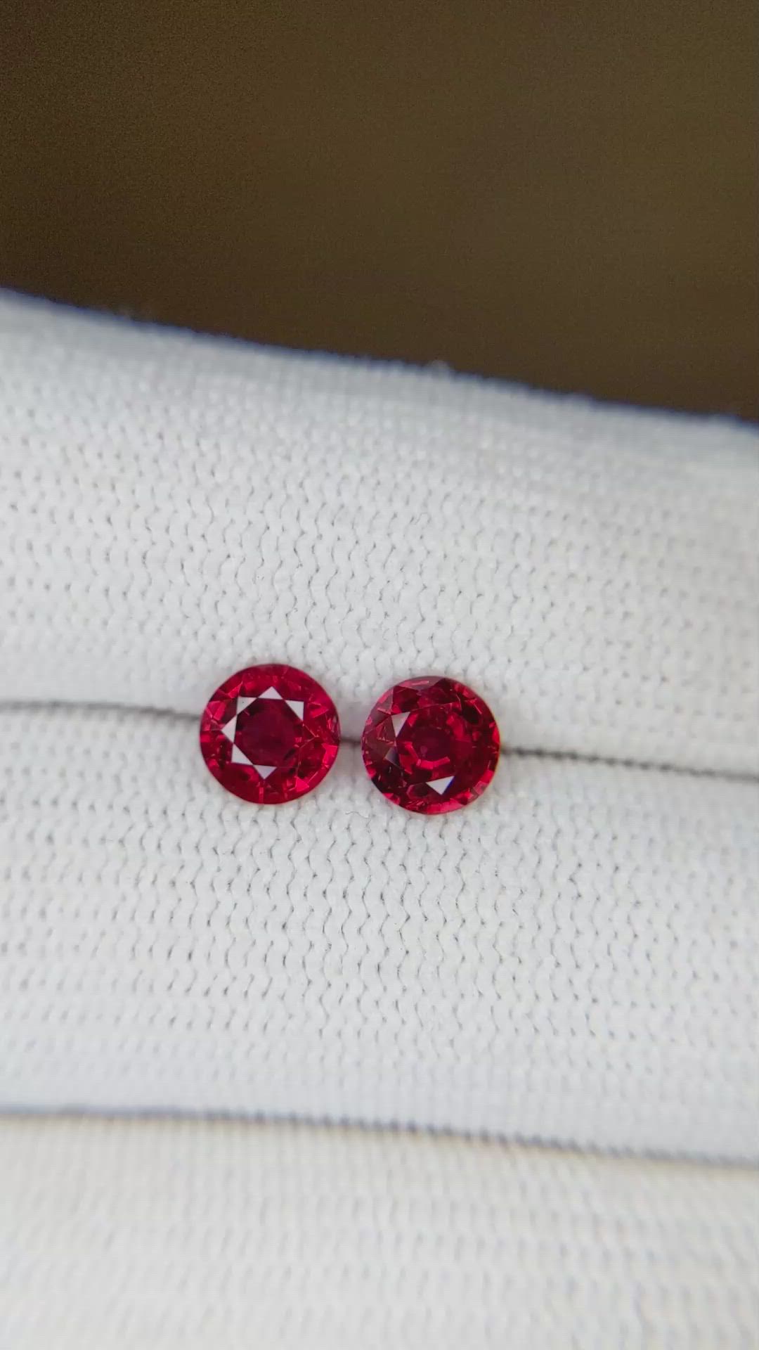 1.47 Ct.Tw.Total Carat Weight Ruby Pair from Mozambique Size Video
