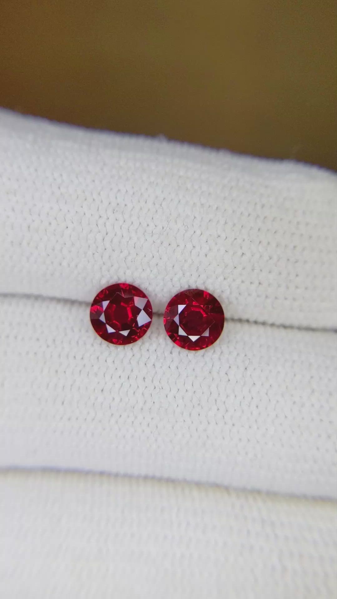 1.37 Ct.Tw.Total Carat Weight Ruby Pair from Mozambique Size Video