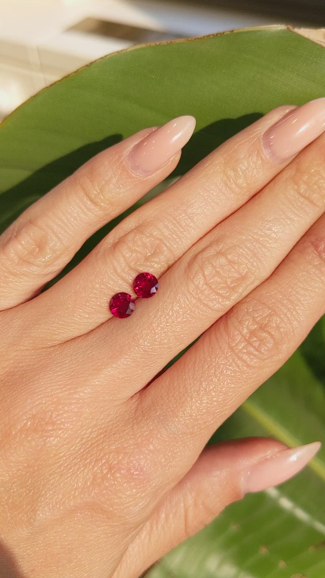 1.35 Ct.Tw.Total Carat Weight Ruby Pair from Mozambique Size Video
