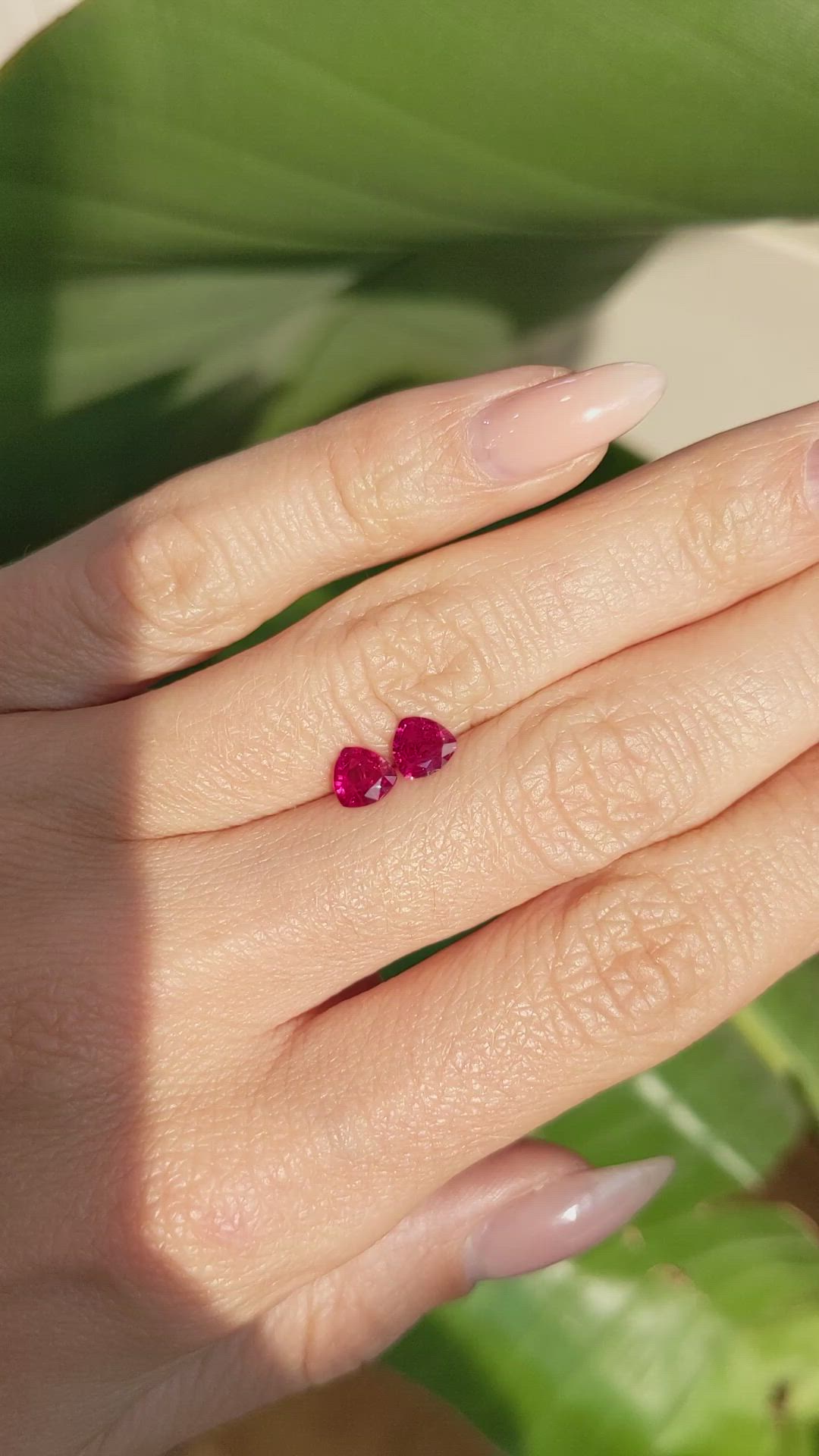 0.86 Ct.Tw.Total Carat Weight Ruby Pair from Mozambique Size Video