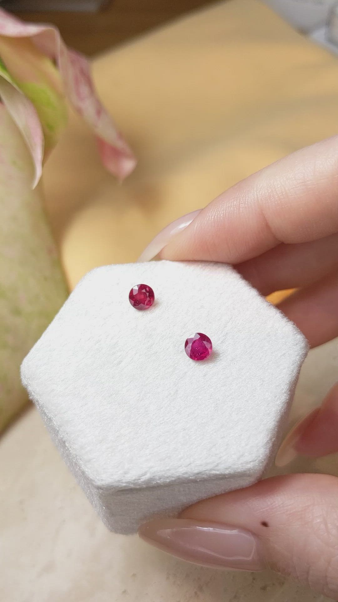 1.21 Ct.Tw.Total Carat Weight Ruby Pair from Mozambique Size Video