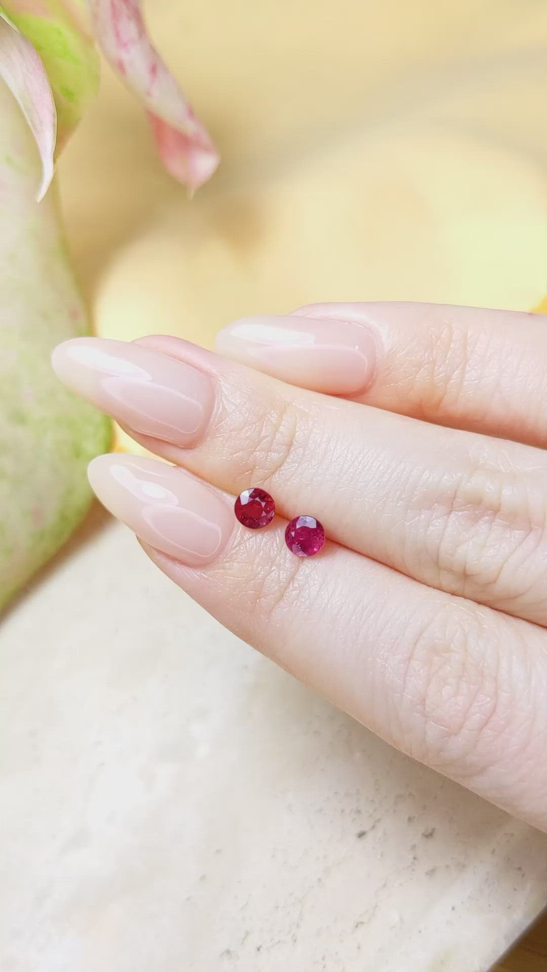 1.21 Ct.Tw.Total Carat Weight Ruby Pair from Mozambique Size Video
