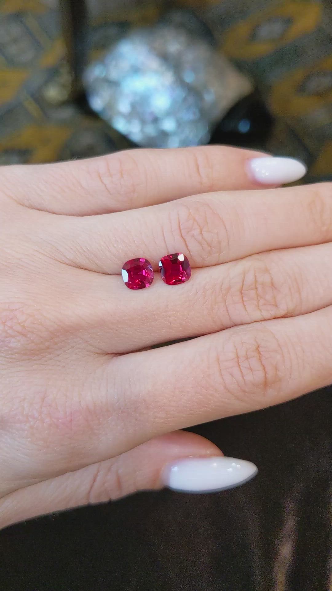 1.63 Ct.Tw.Total Carat Weight Ruby Pair from Mozambique Size Video