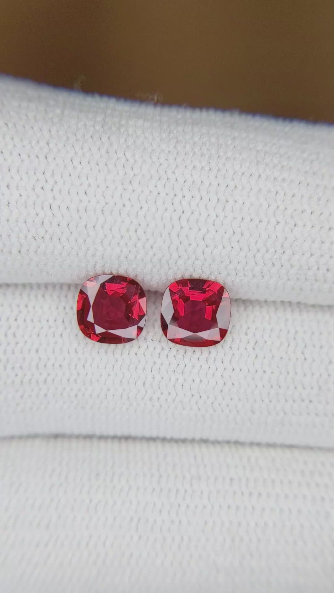 1.63 Ct.Tw.Total Carat Weight Ruby Pair from Mozambique Size Video