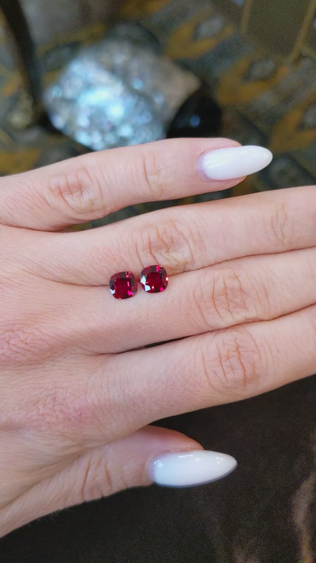 1.58 Ct.Tw.Total Carat Weight Ruby Pair from Mozambique Size Video