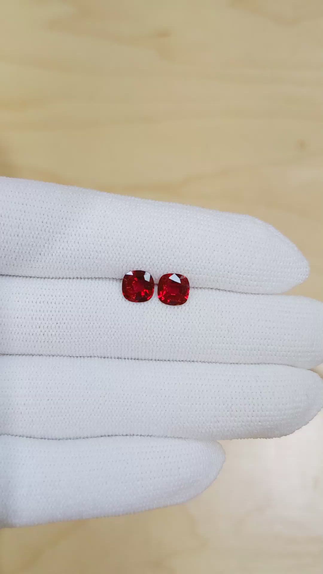 1.58 Ct.Tw.Total Carat Weight Ruby Pair from Mozambique Size Video