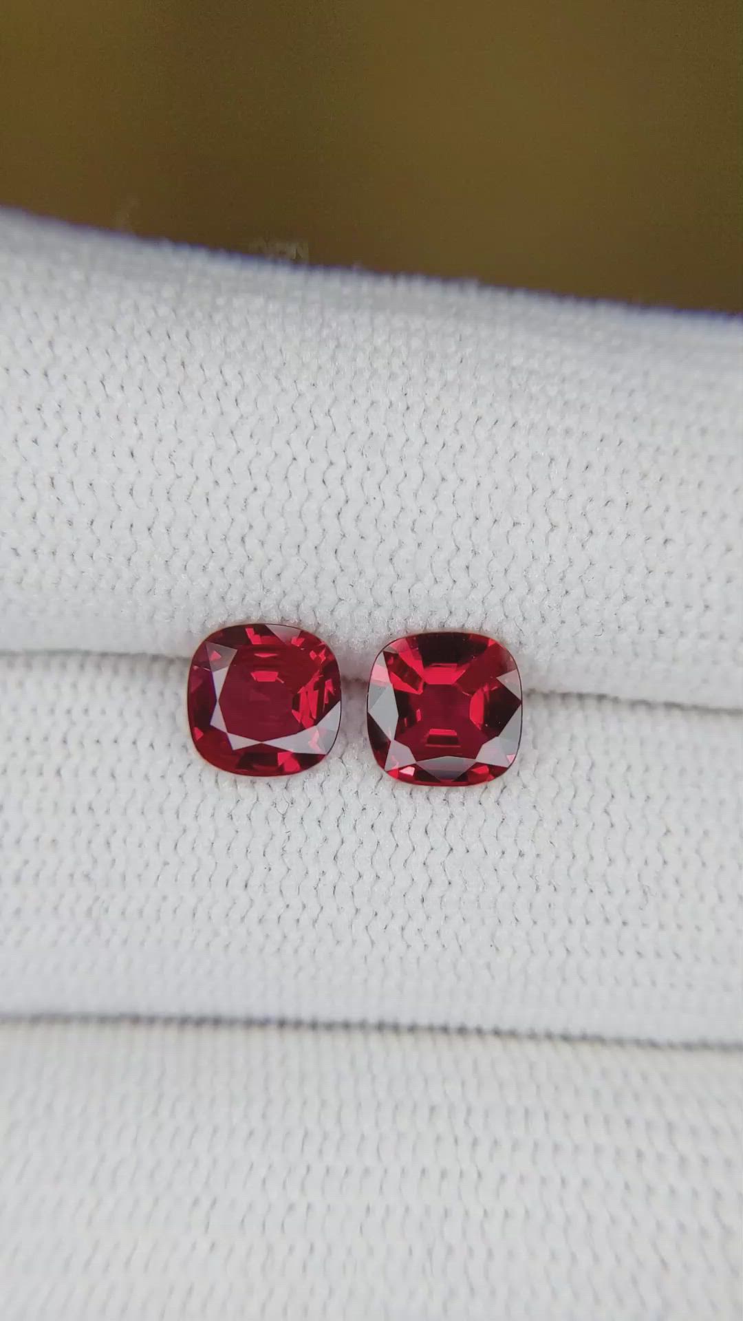 1.64 Ct.Tw.Total Carat Weight Ruby Pair from Mozambique Size Video