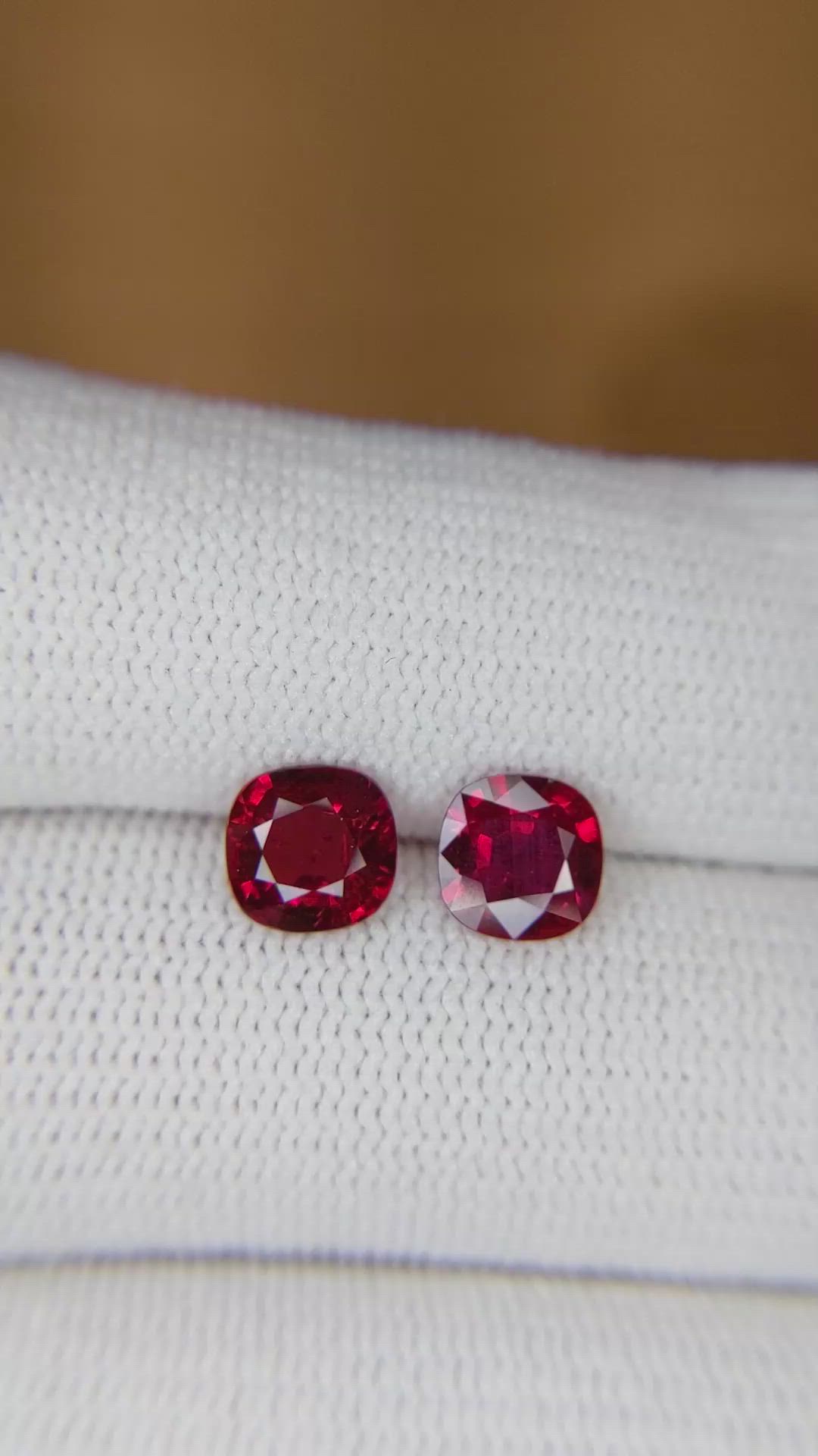 1.86 Ct.Tw.Total Carat Weight Ruby Pair from Mozambique Size Video