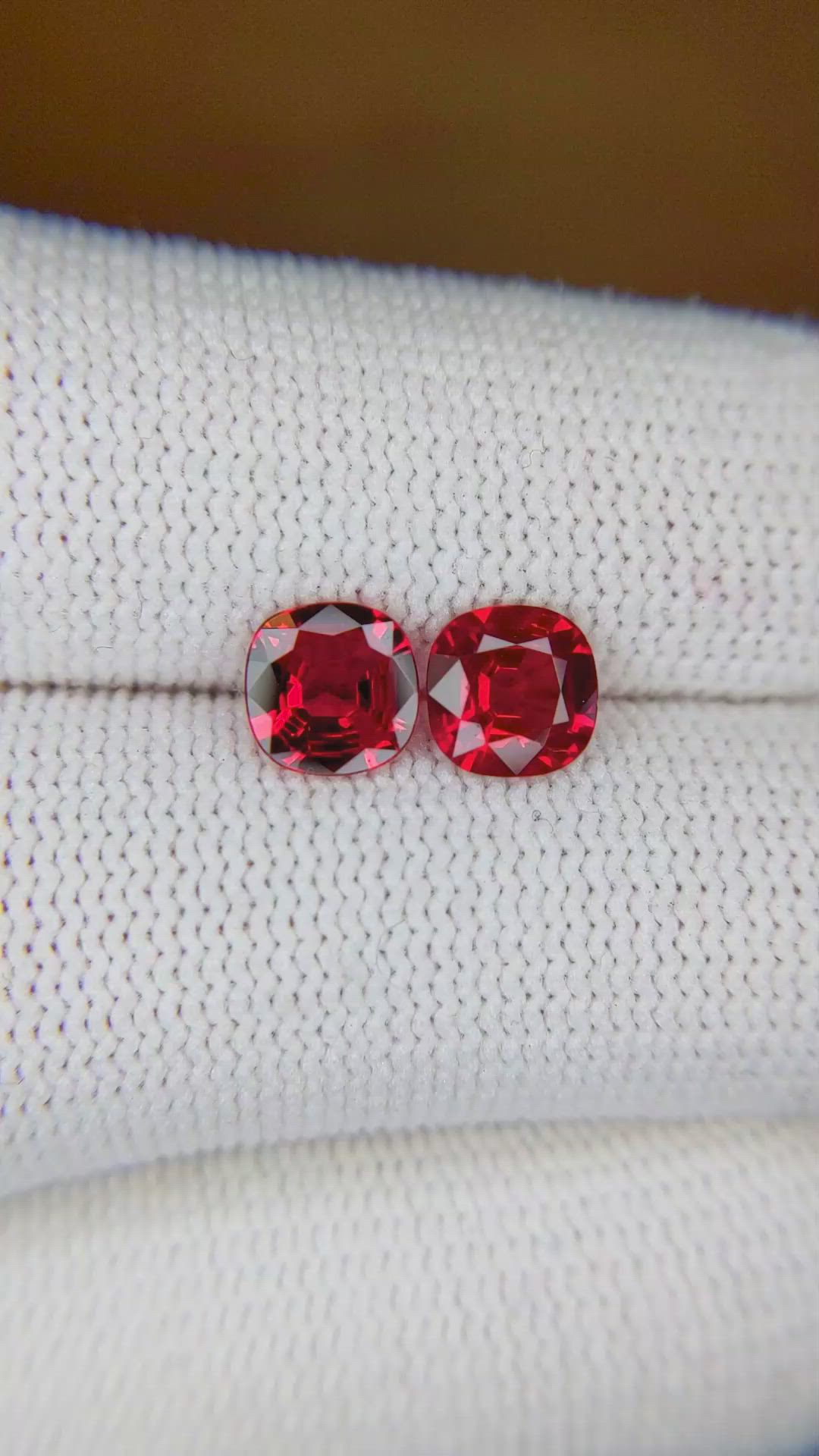 1.71 Ct.Tw.Total Carat Weight Ruby Pair from Mozambique Size Video