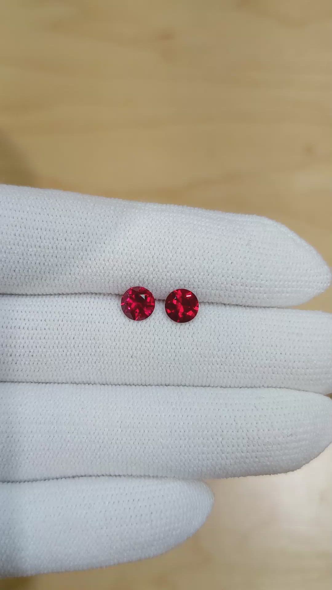 1.51 Ct.Tw.Total Carat Weight Ruby Pair from Mozambique Size Video