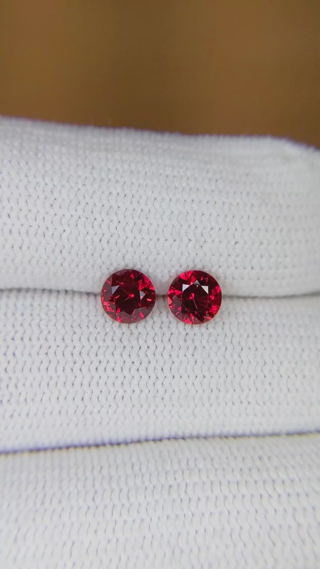 1.20 Ct.Tw.Total Carat Weight Ruby Pair from Mozambique Size Video