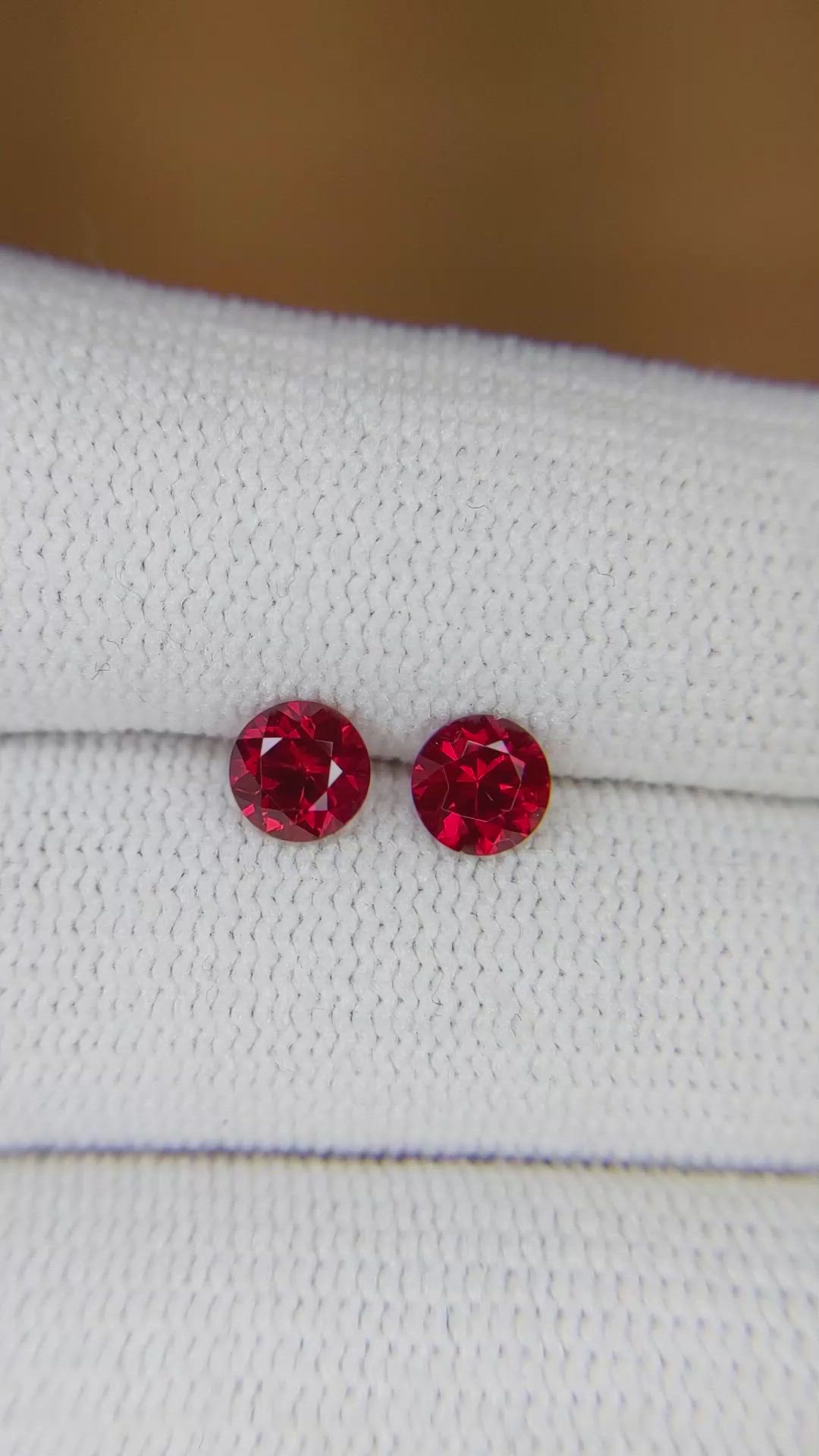 1.21 Ct.Tw.Total Carat Weight Ruby Pair from Mozambique Size Video