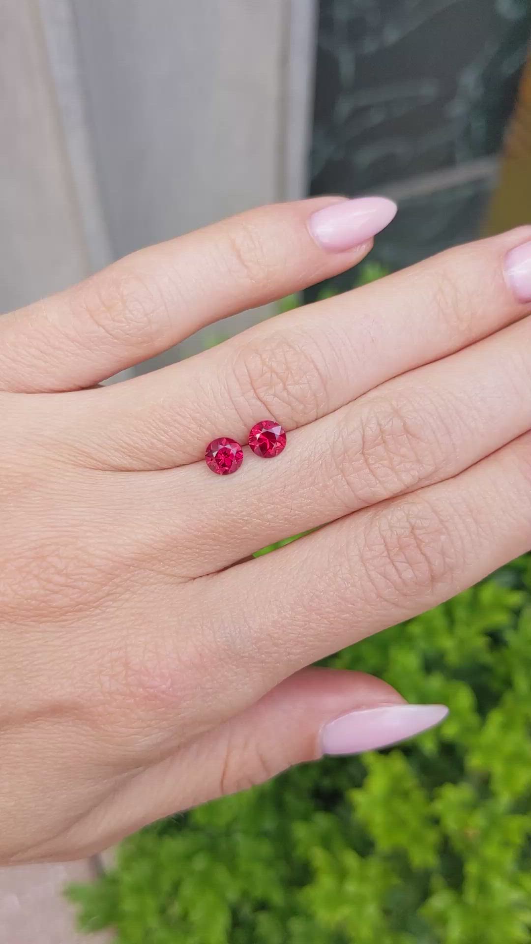 1.21 Ct.Tw.Total Carat Weight Ruby Pair from Mozambique Size Video
