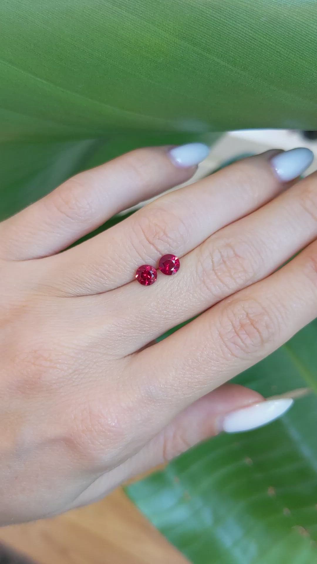 1.10 Ct.Tw.Total Carat Weight Ruby Pair from Mozambique Size Video