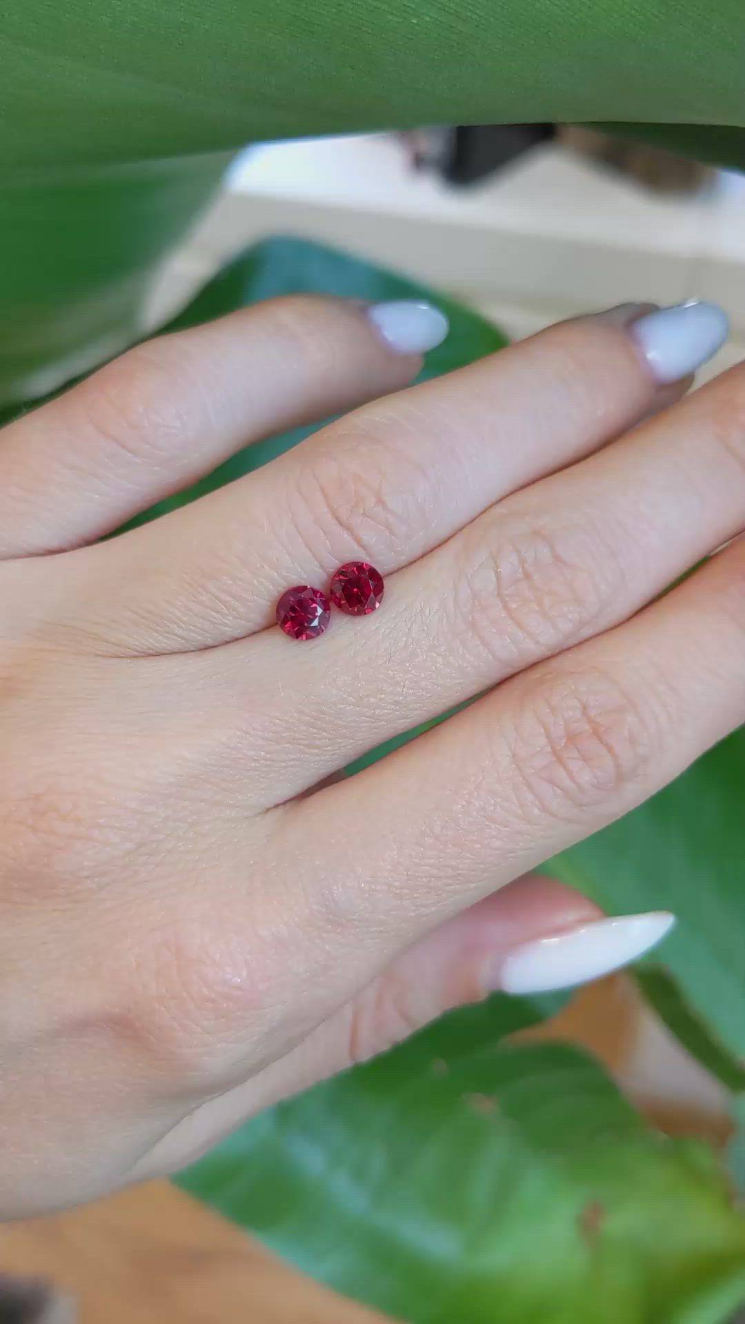 1.22 Ct.Tw.Total Carat Weight Ruby Pair from Mozambique Size Video