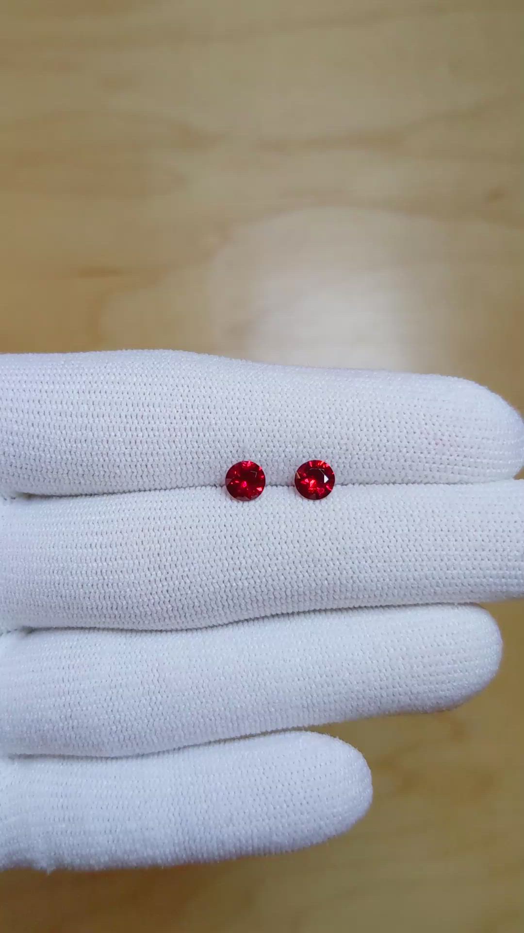 1.03 Ct.Tw.Total Carat Weight Ruby Pair from Mozambique Size Video