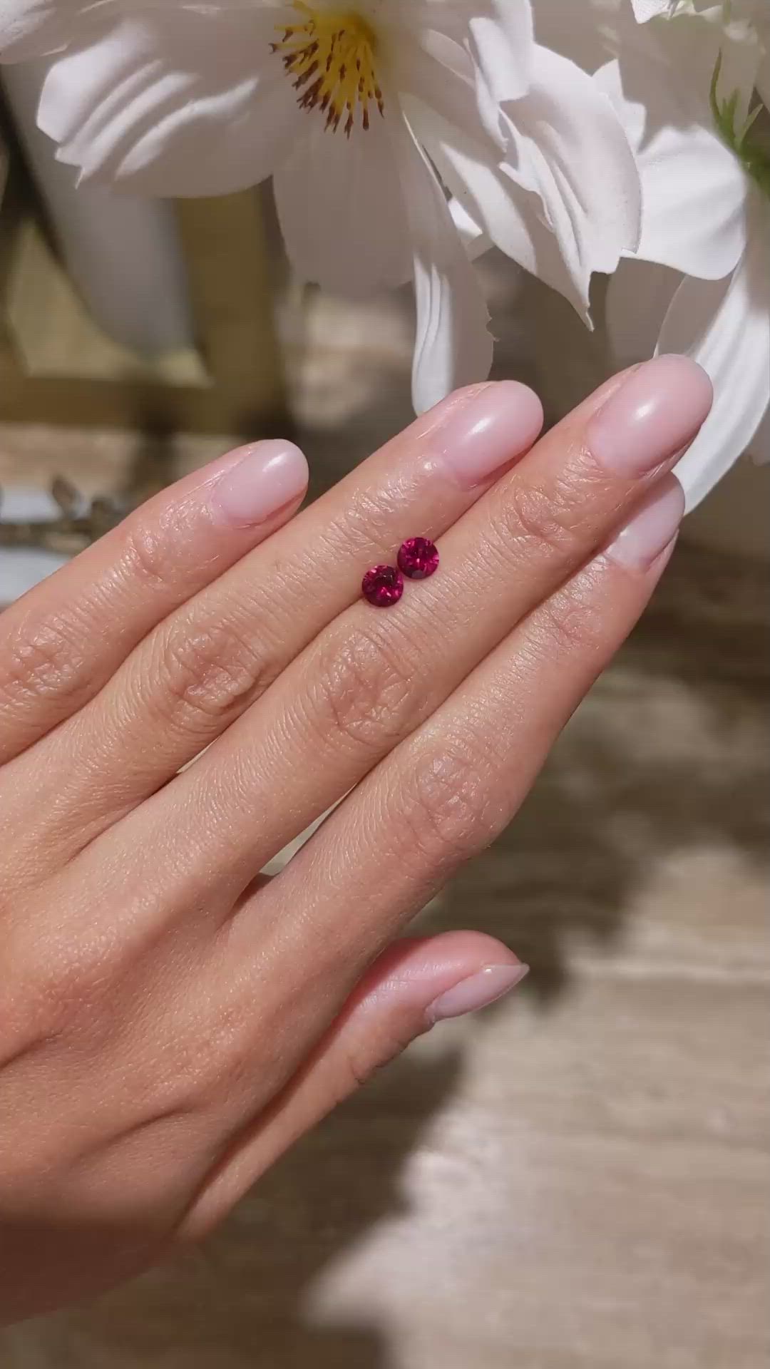 1.03 Ct.Tw.Total Carat Weight Ruby Pair from Mozambique Size Video