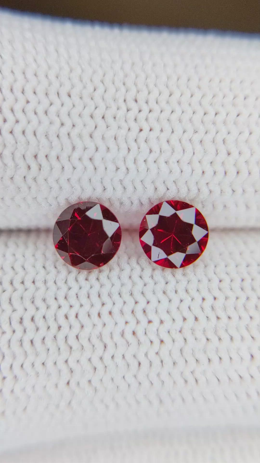 1.16 Ct.Tw.Total Carat Weight Ruby Pair from Mozambique Size Video