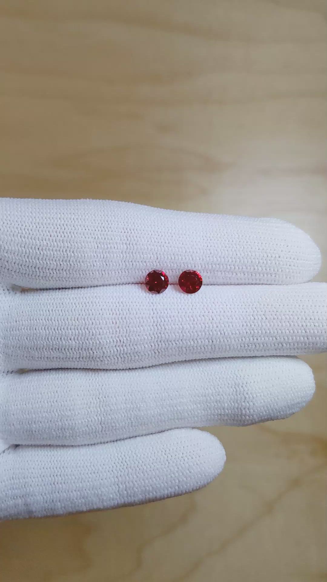 1.16 Ct.Tw.Total Carat Weight Ruby Pair from Mozambique Size Video