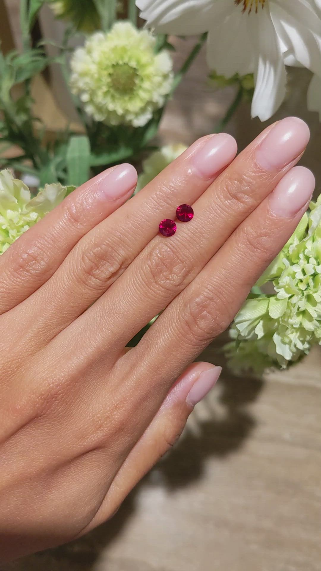 1.12 Ct.Tw.Total Carat Weight Ruby Pair from Mozambique Size Video