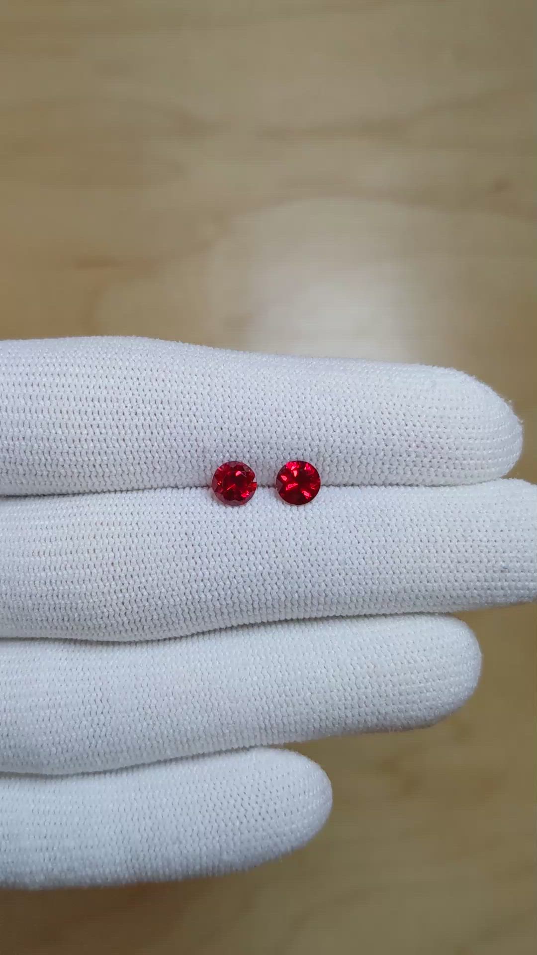 1.21 Ct.Tw.Total Carat Weight Ruby Pair from Mozambique Size Video