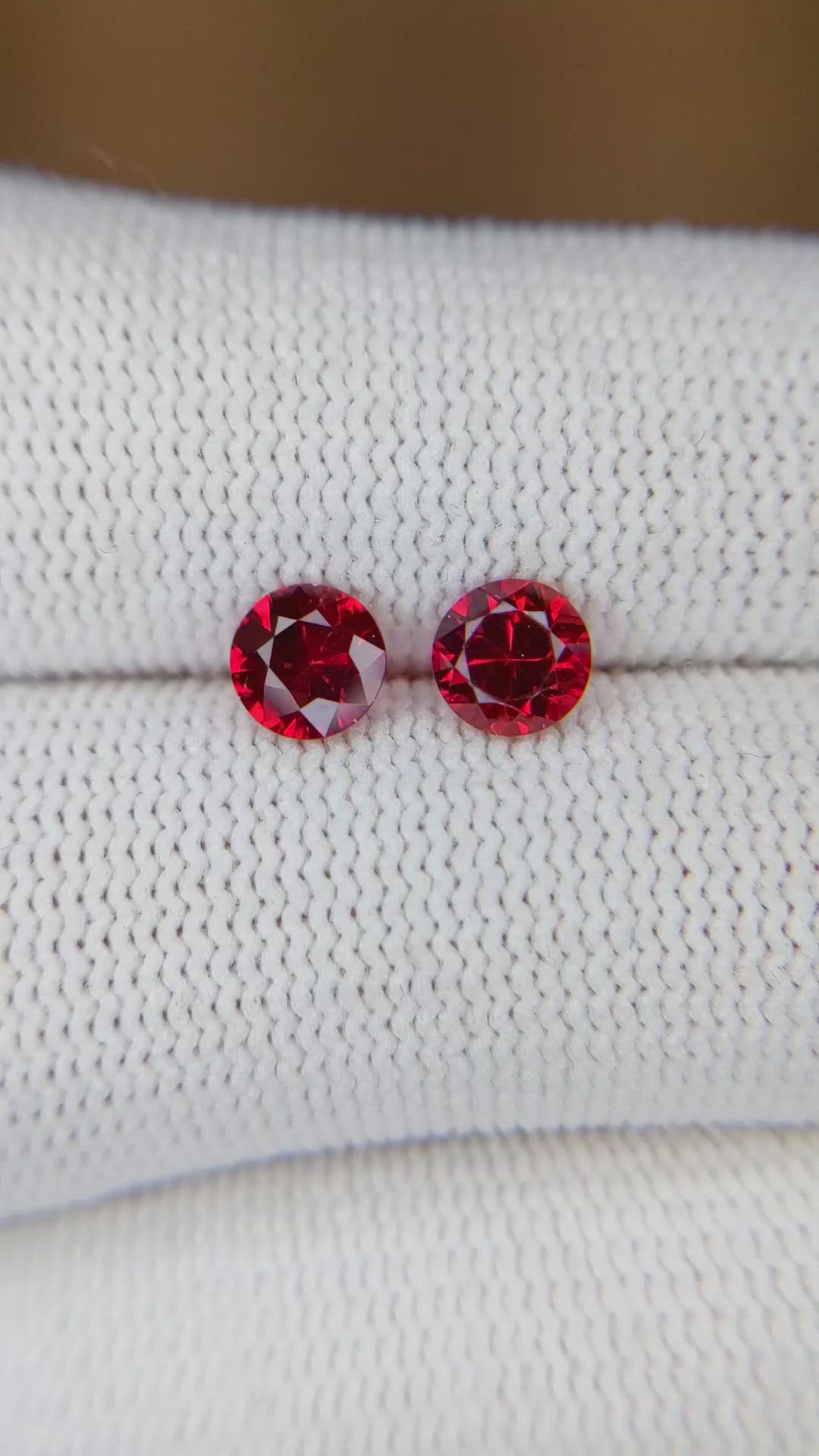 1.21 Ct.Tw.Total Carat Weight Ruby Pair from Mozambique Size Video