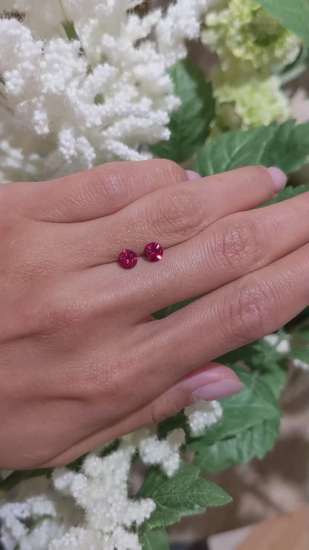 1.21 Ct.Tw.Total Carat Weight Ruby Pair from Mozambique Size Video