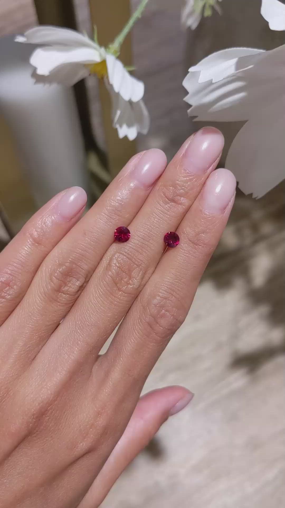 1.12 Ct.Tw.Total Carat Weight Ruby Pair from Mozambique Size Video