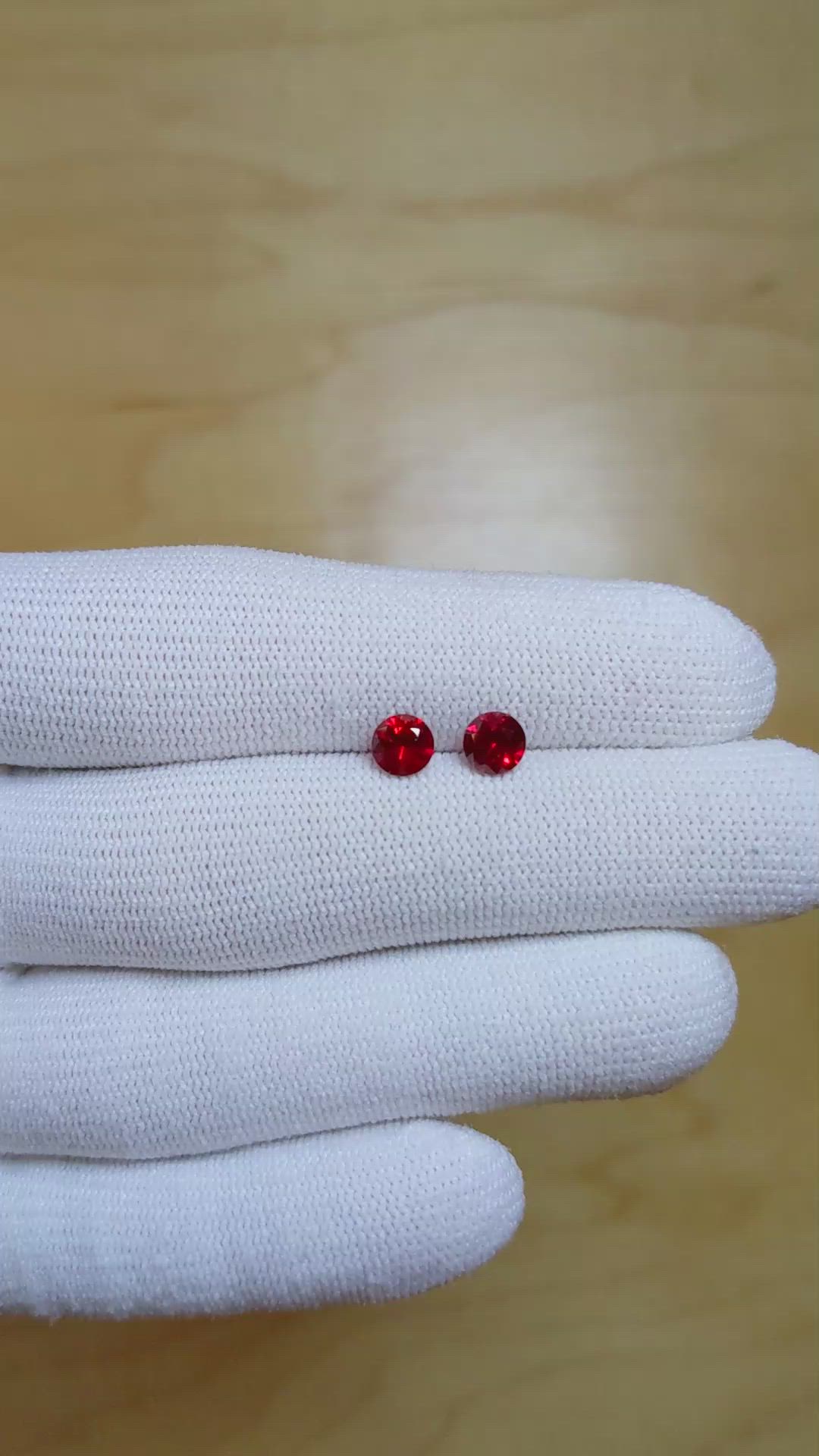 1.25 Ct.Tw.Total Carat Weight Ruby Pair from Mozambique Size Video