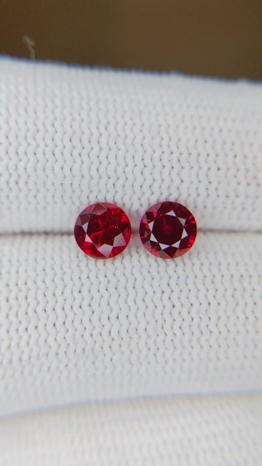 1.25 Ct.Tw.Total Carat Weight Ruby Pair from Mozambique Size Video
