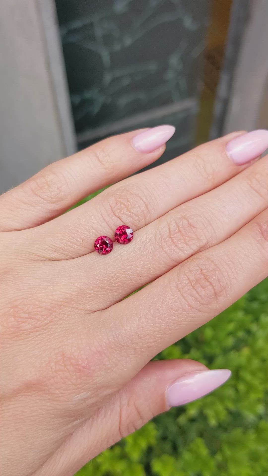 1.30 Ct.Tw.Total Carat Weight Ruby Pair from Mozambique Size Video