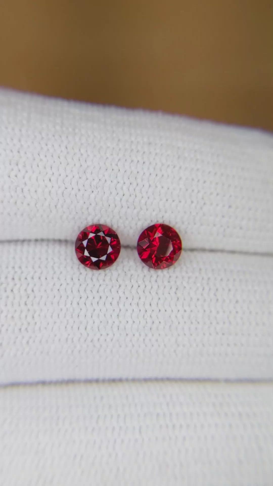 1.30 Ct.Tw.Total Carat Weight Ruby Pair from Mozambique Size Video