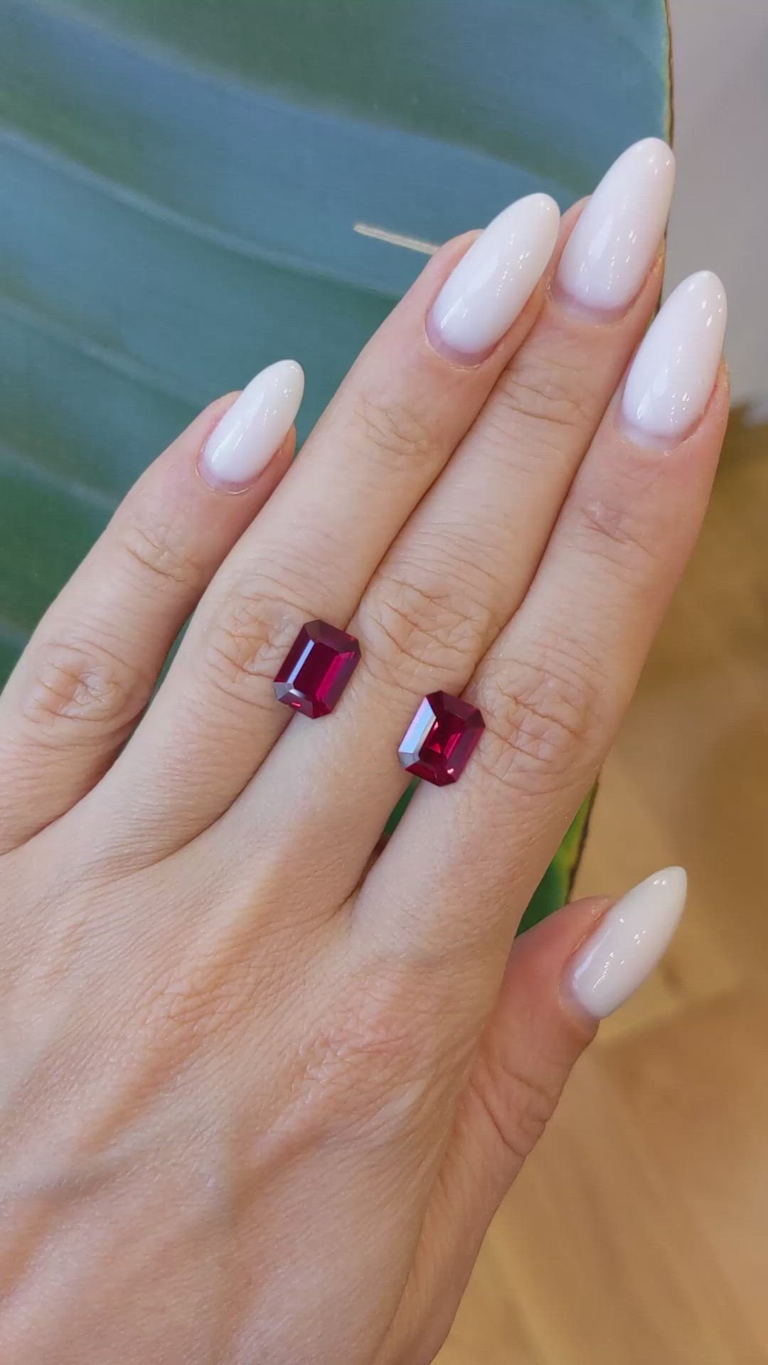 4.44 Ct.Tw.Total Carat Weight Ruby Pair from Mozambique Size Video