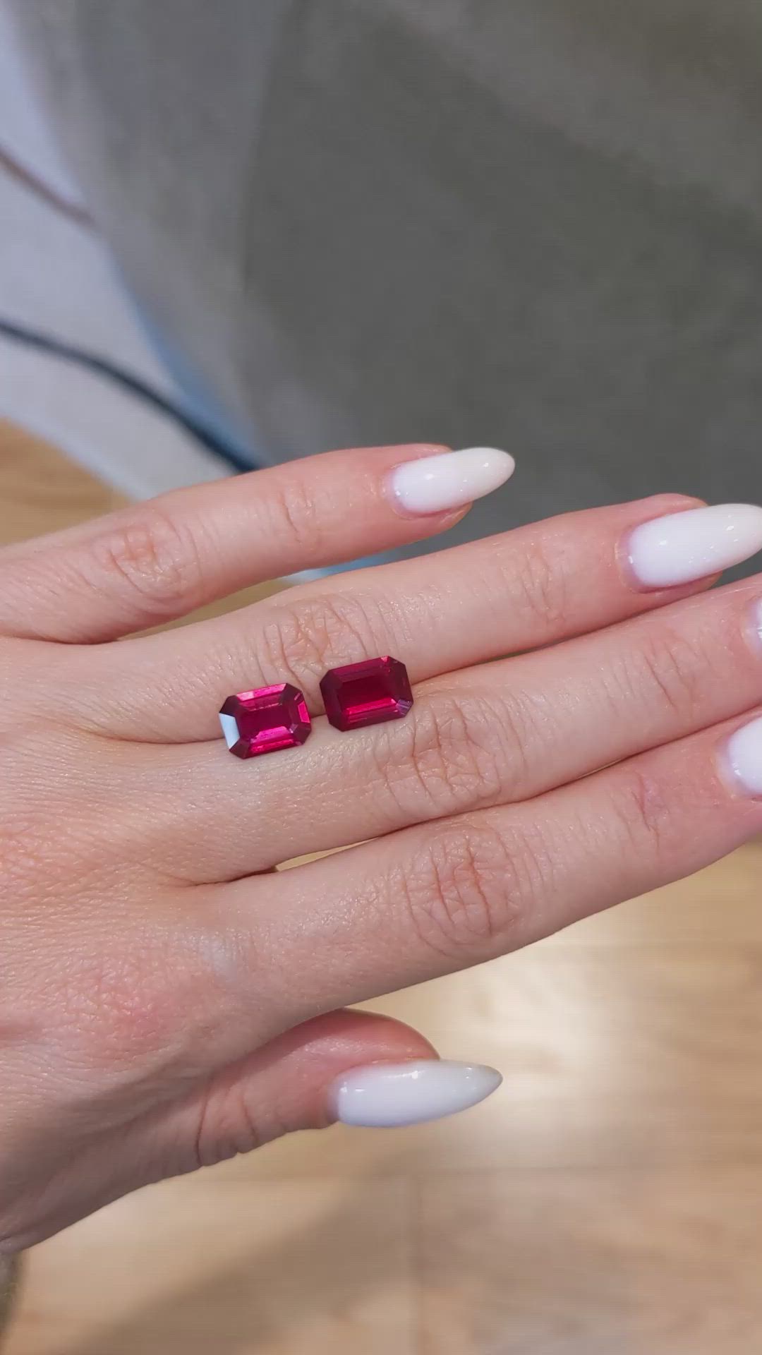 4.44 Ct.Tw.Total Carat Weight Ruby Pair from Mozambique Size Video