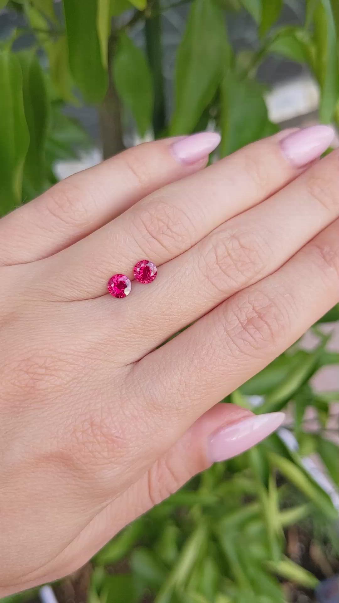 1.07 Ct.Tw.Total Carat Weight Ruby Pair from Mozambique Size Video