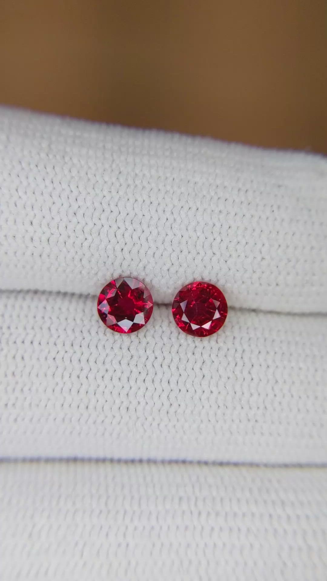 1.07 Ct.Tw.Total Carat Weight Ruby Pair from Mozambique Size Video