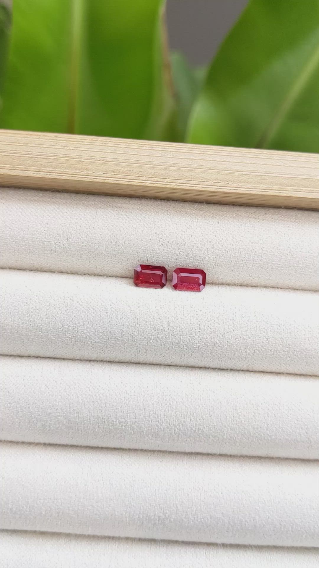 1.38 Ct.Tw.Total Carat Weight Ruby Pair from Mozambique Size Video