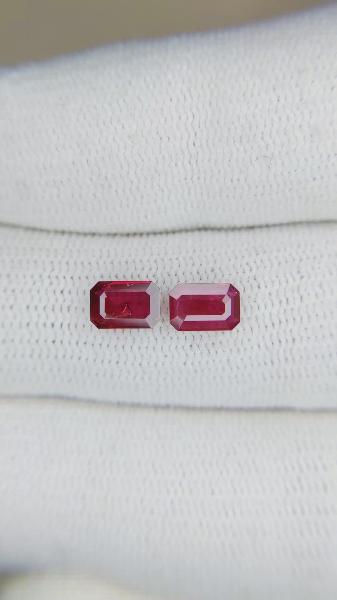 1.38 Ct.Tw.Total Carat Weight Ruby Pair from Mozambique Size Video