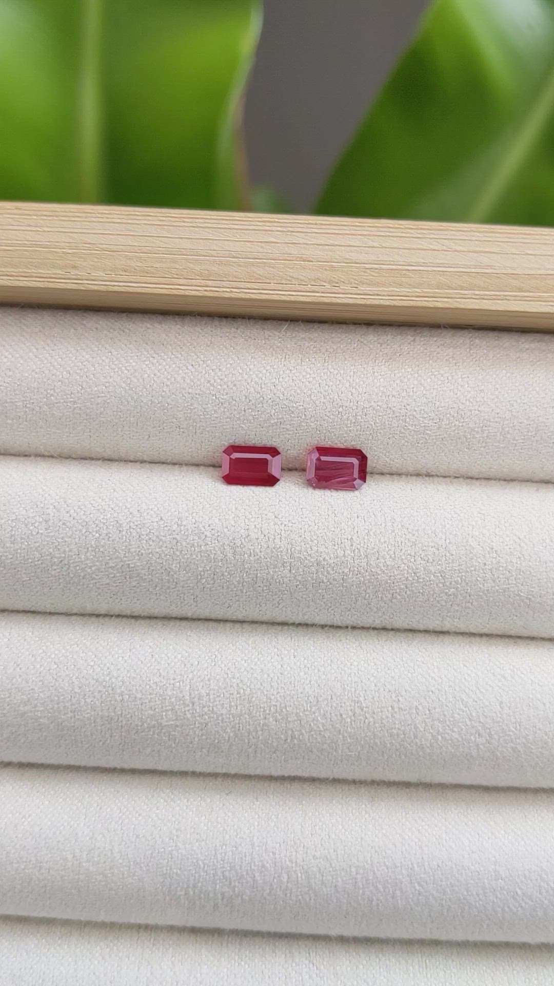 1.15 Ct.Tw.Total Carat Weight Ruby Pair from Mozambique Size Video