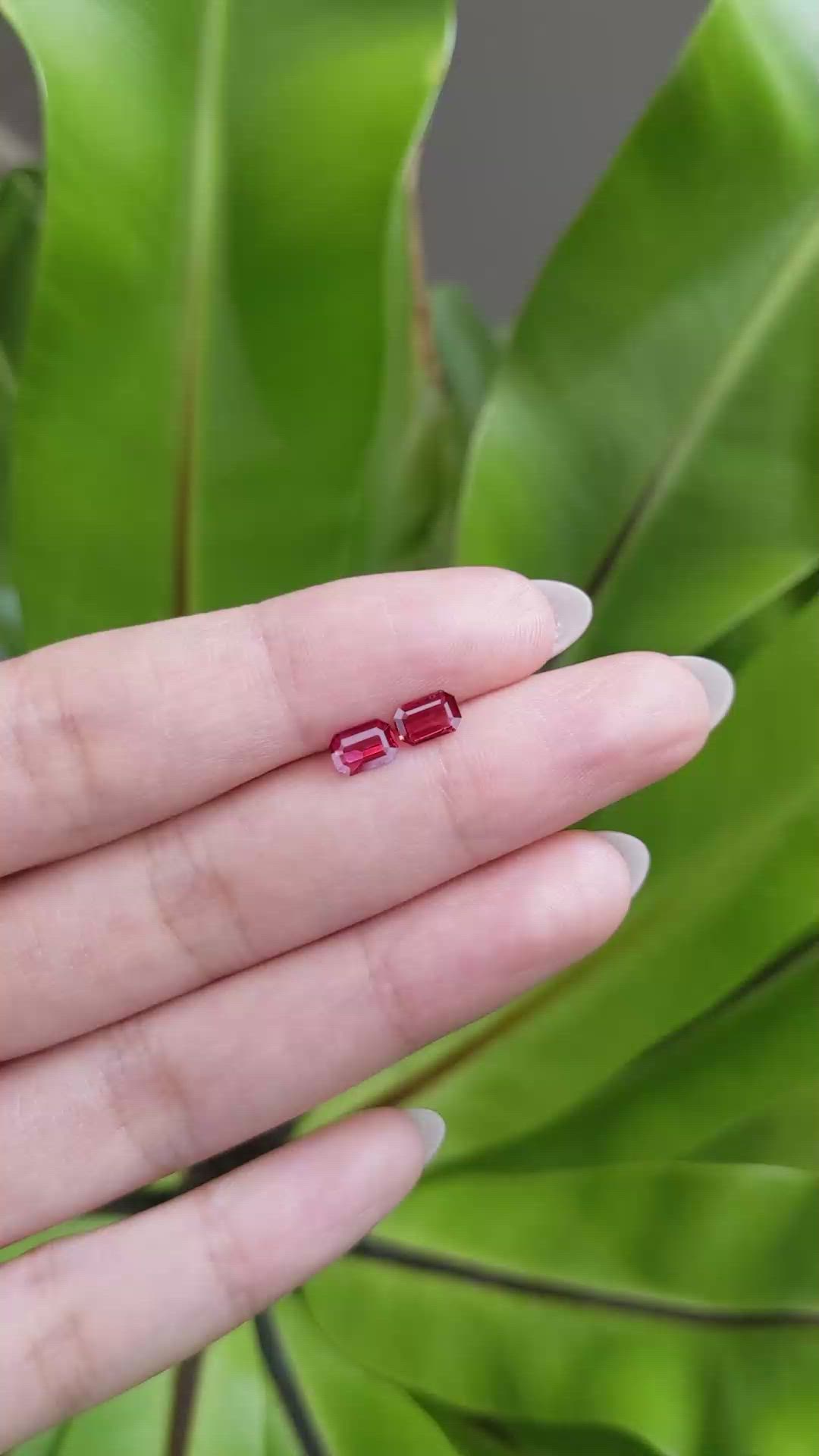 0.94 Ct.Tw.Total Carat Weight Ruby Pair from Mozambique Size Video