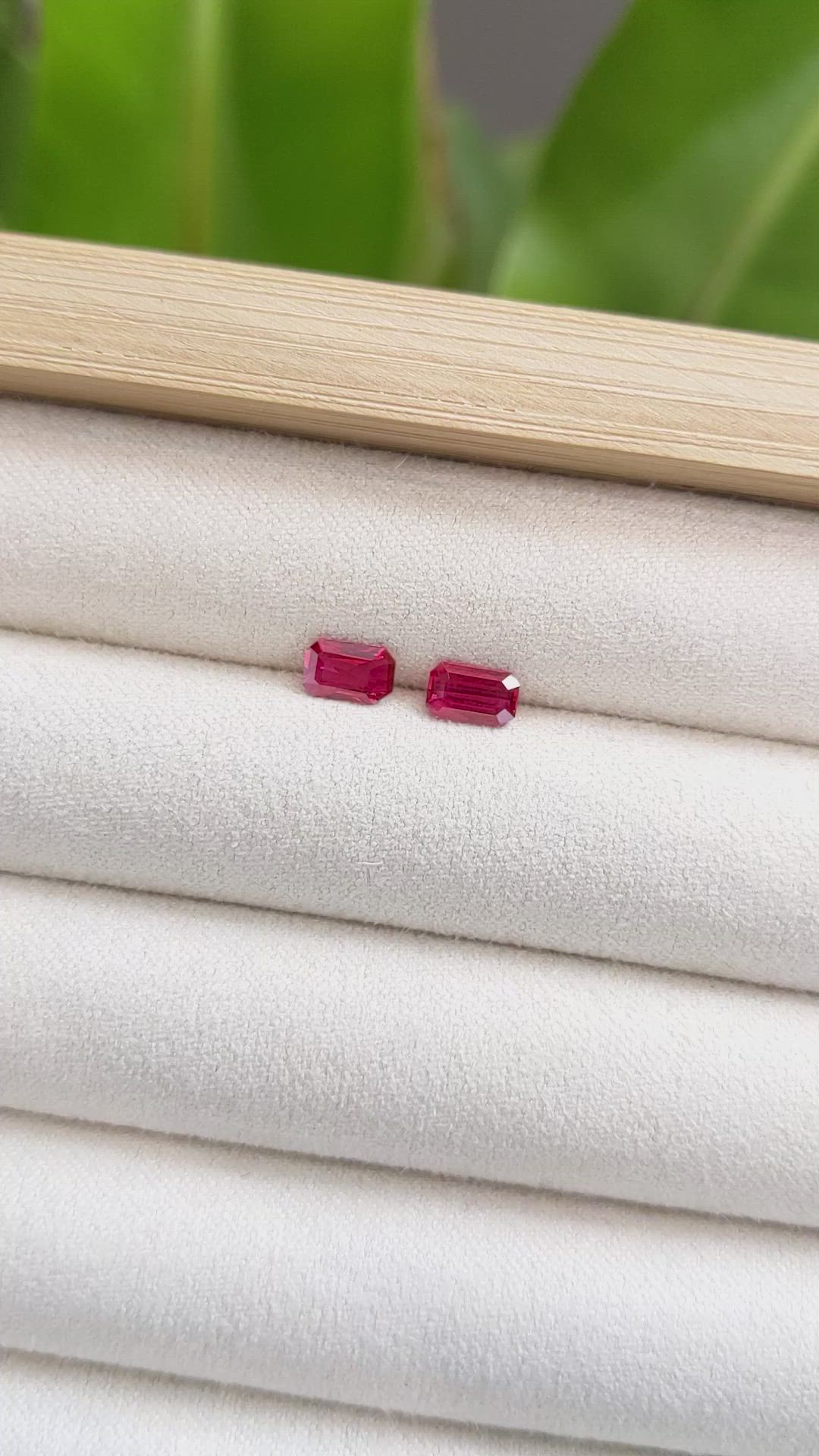 1.12 Ct.Tw.Total Carat Weight Ruby Pair from Mozambique Size Video