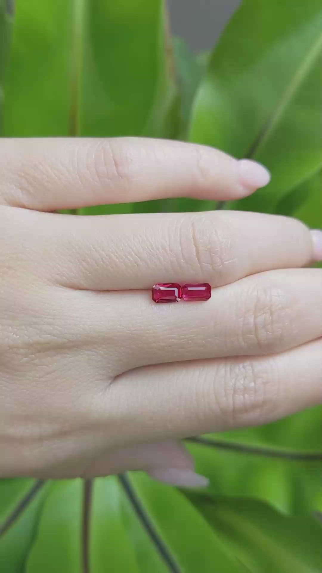 1.12 Ct.Tw.Total Carat Weight Ruby Pair from Mozambique Size Video