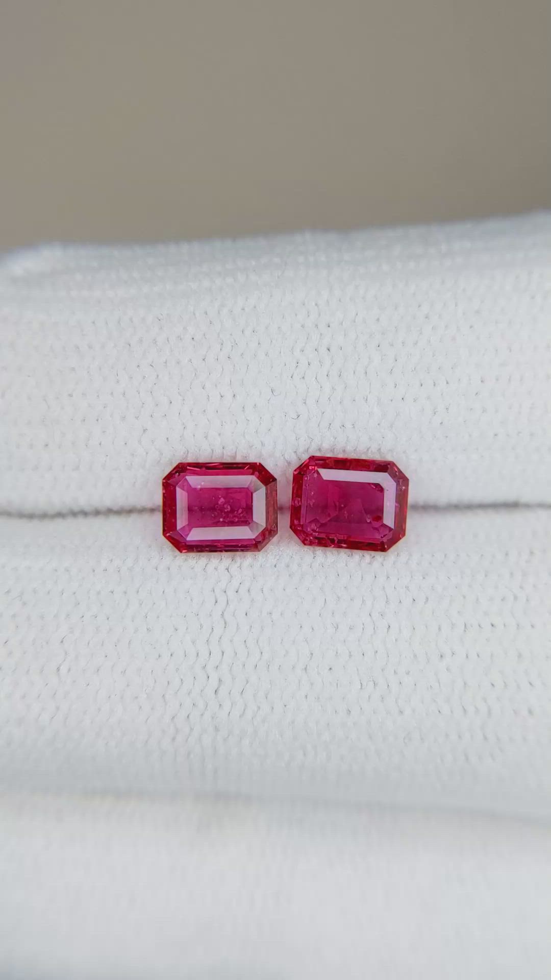 1.51 Ct.Tw.Total Carat Weight Ruby Pair from Mozambique Size Video