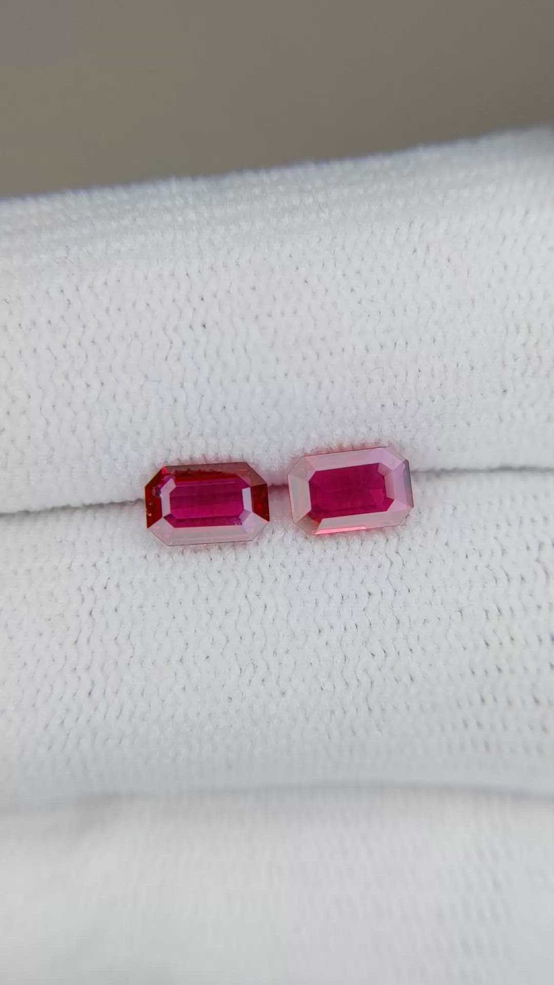0.98 Ct.Tw.Total Carat Weight Ruby Pair from Mozambique Size Video