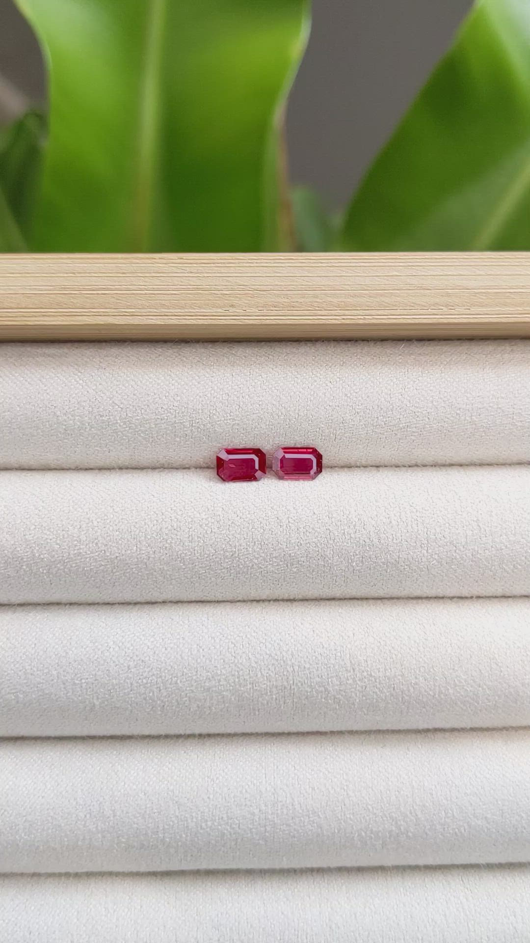 0.98 Ct.Tw.Total Carat Weight Ruby Pair from Mozambique Size Video