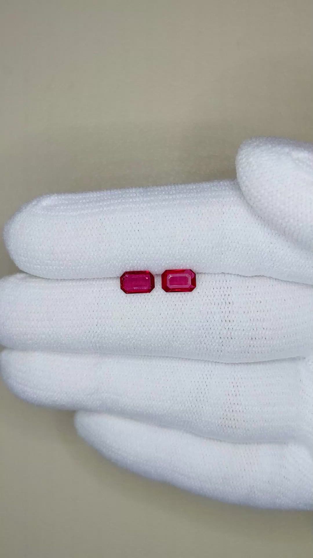 0.98 Ct.Tw.Total Carat Weight Ruby Pair from Mozambique Size Video